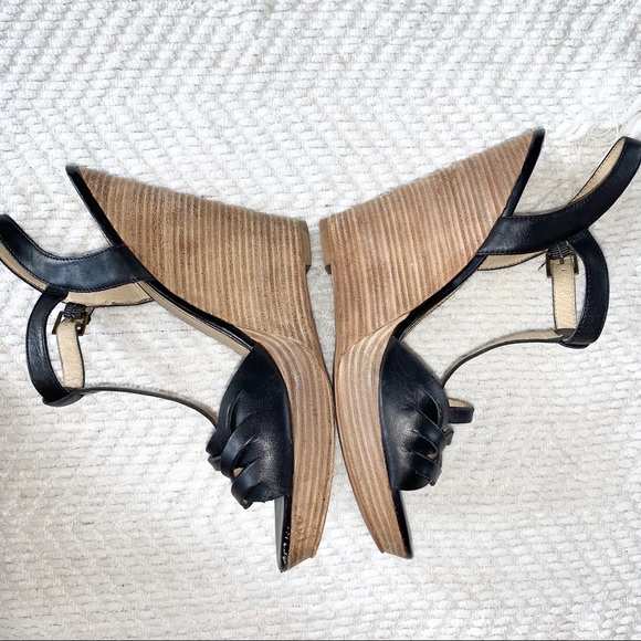 BP T-Sandal Basket Weave Stacked Heel Black 9.5 - Picture 9 of 16